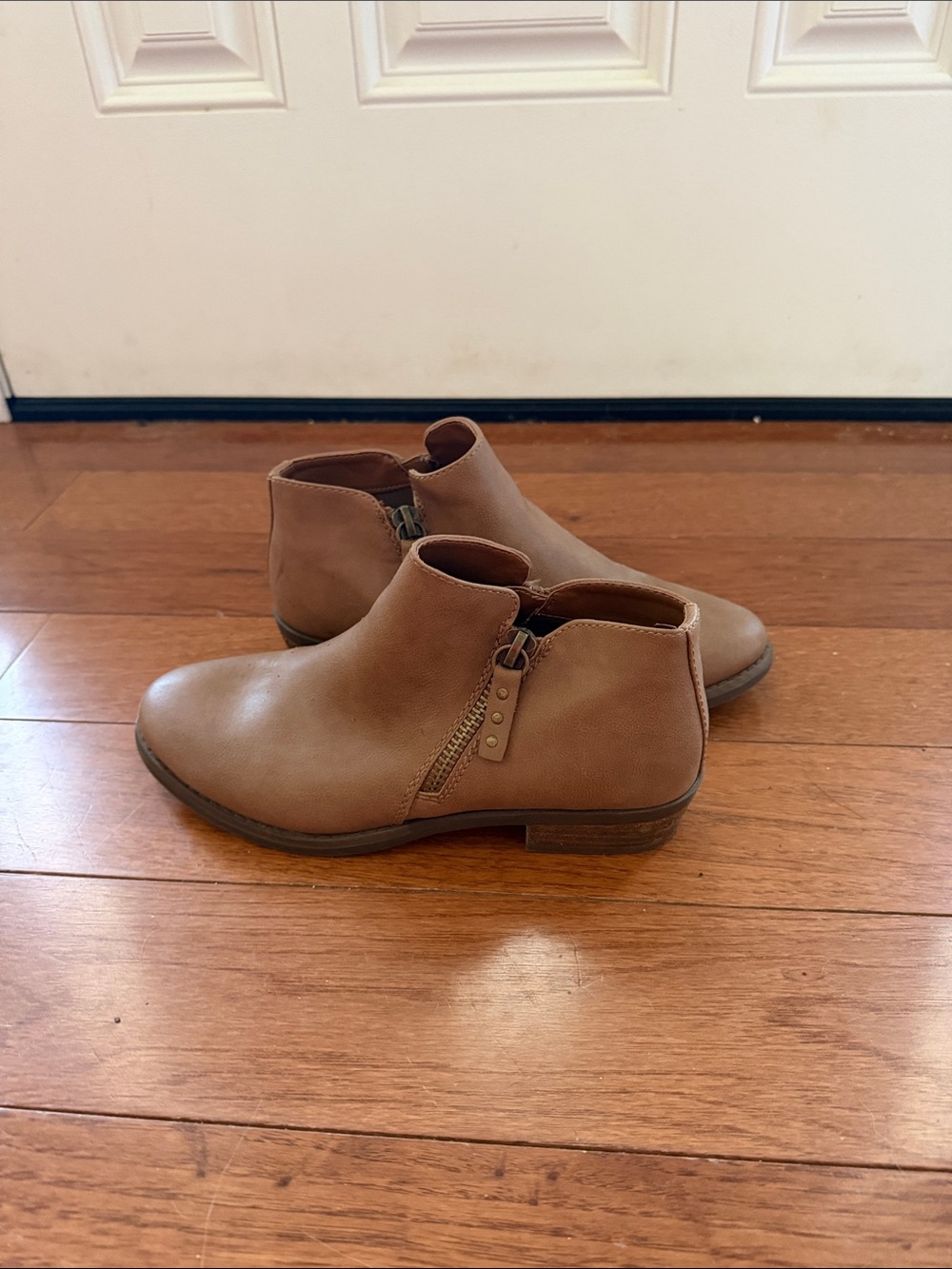 Xappeal Tan Side-Zip Ankle Booties
